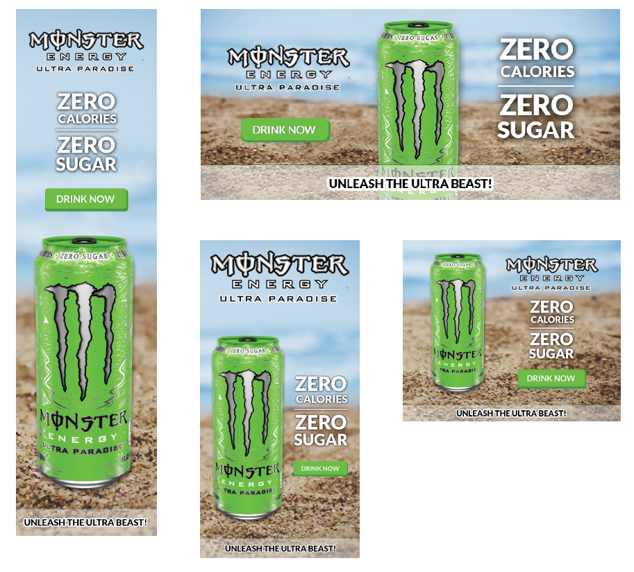 Monster Energy Ultra Paradise website advertisements